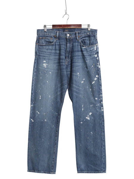 ポロ ラルフローレン デニム パンツ メンズ 34 32 / 古着 ヴィンテージ ペンキ 加工 ジーンズ ジーパン ストレート ストレッチ ヒゲ アタリ
