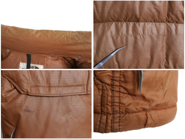 80s USA製 ノースフェイス ダウン ジャケット メンズ XL 茶タグ ヴィンテージ アウトドア フルジップ ジャンパー ハイネック 大きいサイズ