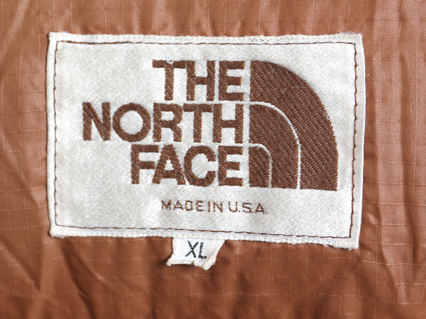 80s USA製 ノースフェイス ダウン ジャケット メンズ XL 茶タグ ヴィンテージ アウトドア フルジップ ジャンパー ハイネック 大きいサイズ
