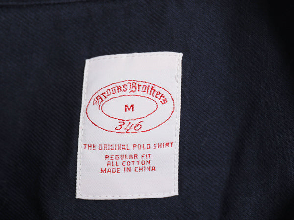 ブルックスブラザーズ 長袖 ボタンダウン シャツ メンズ M 古着 長袖シャツ コットン 無地 ポケット付き シンプル ゆったり ネイビー 薄手