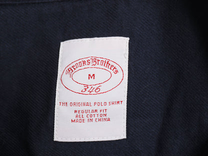 ブルックスブラザーズ 長袖 ボタンダウン シャツ メンズ M 古着 長袖シャツ コットン 無地 ポケット付き シンプル ゆったり ネイビー 薄手