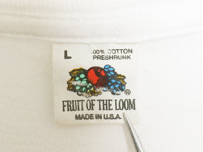 80s USA製 ローリング ストーンズ ツアー イラスト プリント Tシャツ メンズ L 小さめ S ヴィンテージ 当時物 バンド リップタン ロック 白