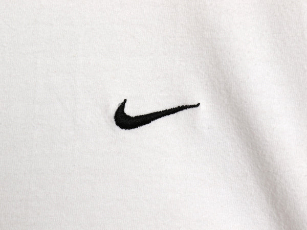 00s ナイキ スモール スウッシュ 刺繍 半袖 Tシャツ メンズ L / オールド ワンポイント ヘビーウェイト コットン カットソー シンプル 白 