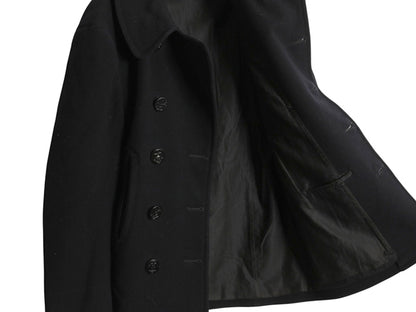 40s ★ 米軍実物 USN ネイビー 10ボタン Pコート メンズ S / 古着 ヴィンテージ ミリタリー NAVY 海軍 メルトン ウール ピーコート 無地 紺