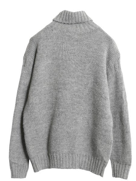 90s カルバンクライン タートルネック ウール ニット セーター レディース S / 古着 オールド 長袖ニット ハイネック 無地 シンプル グレー