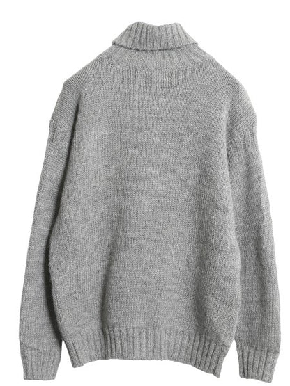 90s カルバンクライン タートルネック ウール ニット セーター レディース S / 古着 オールド 長袖ニット ハイネック 無地 シンプル グレー