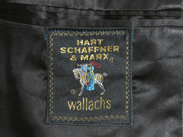 80s USA製 Hart Schaffner & Marx チェスター ロング コート メンズ M / 古着 ヴィンテージ ウール ヘリンボーン ストライプ フィールド 灰