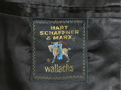 80s USA製 Hart Schaffner & Marx チェスター ロング コート メンズ M / 古着 ヴィンテージ ウール ヘリンボーン ストライプ フィールド 灰