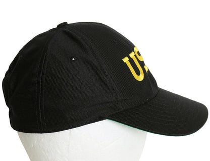 90's USA製 USN 刺繍 ベースボール キャップ フリーサイズ 古着 帽子 オールド ミリタリー 軍物 US NAVY 海軍 ワンポイント ダークネイビー