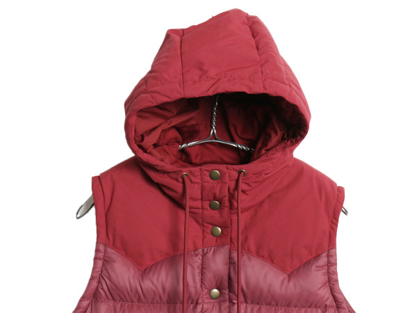 US企画 パタゴニア フード付き ダウン ベスト レディース S / 22年製 アウトドア ナイロン キャンバス フルジップ 重ね着 前開き ツートン