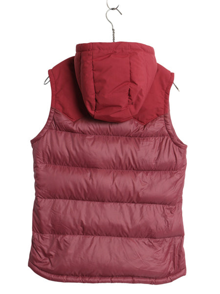 US企画 パタゴニア フード付き ダウン ベスト レディース S / 22年製 アウトドア ナイロン キャンバス フルジップ 重ね着 前開き ツートン