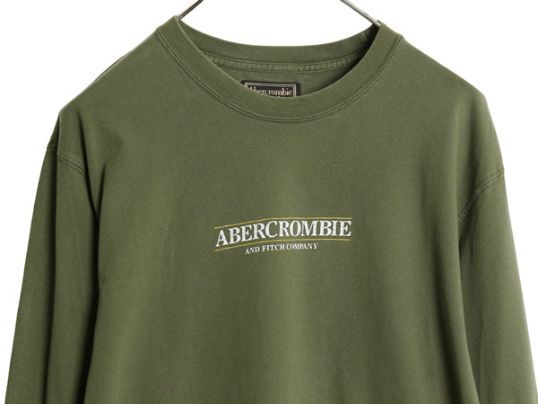 90s 00s Abercrombie&Fitch プリント 長袖 Tシャツ メンズ XL / オールド ヘビーウェイト カットソー ロングスリーブ カーキ 大きいサイズ