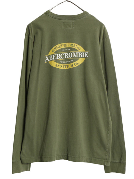 90s 00s Abercrombie&Fitch プリント 長袖 Tシャツ メンズ XL / オールド ヘビーウェイト カットソー ロングスリーブ カーキ 大きいサイズ