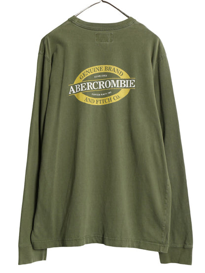 90s 00s Abercrombie&Fitch プリント 長袖 Tシャツ メンズ XL / オールド ヘビーウェイト カットソー ロングスリーブ カーキ 大きいサイズ