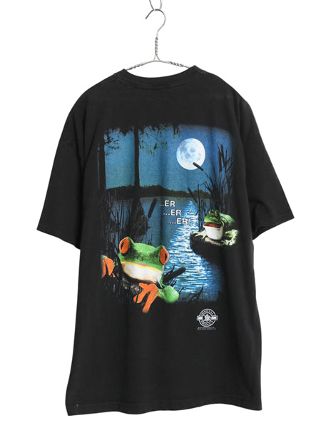 90s USA製 ★ バドワイザー カエル イラスト プリント Tシャツ メンズ L / 古着 オールド グラフィック ビール 企業物 当時物 アニマル 黒