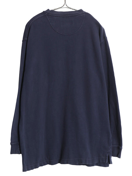 00s チャップス ラルフローレン ヘンリーネック 長袖 Tシャツ メンズ L / オールド ポロ ロンT ヘビーウェイト リブ編み コットン ネイビー