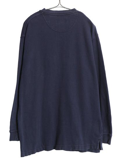 00s チャップス ラルフローレン ヘンリーネック 長袖 Tシャツ メンズ L / オールド ポロ ロンT ヘビーウェイト リブ編み コットン ネイビー