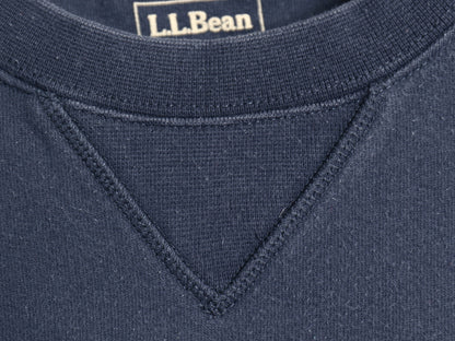 エルエルビーン ロゴ 刺繍 スウェット メンズ L 古着 アウトドア 前V トレーナー プルオーバー ヘビーウェイト 裏起毛 サガラ ワッペン 紺