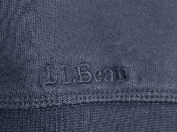 エルエルビーン ロゴ 刺繍 スウェット メンズ L 古着 アウトドア 前V トレーナー プルオーバー ヘビーウェイト 裏起毛 サガラ ワッペン 紺