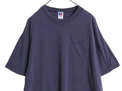 90s USA製 ラッセル 無地 ポケット付き 半袖 Tシャツ メンズ XL / オールド ヘビーウェイト 無地T ポケT ブランク カットソー 大きいサイズ