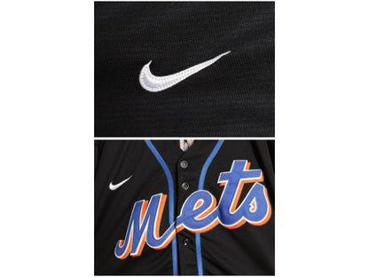 メッツ ベースボール シャツ メンズ M / MLB オフィシャル ナイキ 大リーグ ユニフォーム ゲームシャツ 野球 ジャージ スウッシュ ブラック