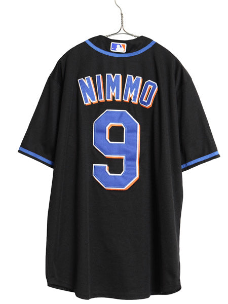 メッツ ベースボール シャツ メンズ M / MLB オフィシャル ナイキ 大リーグ ユニフォーム ゲームシャツ 野球 ジャージ スウッシュ ブラック