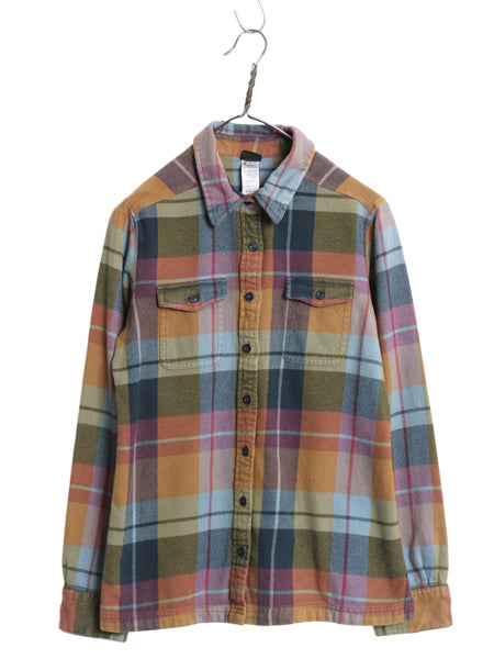 パタゴニア ロングスリーブ フィヨルド フランネル シャツ レディース S 程 12年製 チェック 長袖シャツ ネルシャツ マルチカラー ボックス