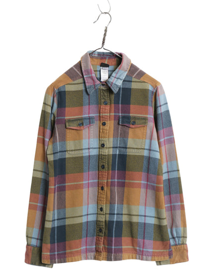 パタゴニア ロングスリーブ フィヨルド フランネル シャツ レディース S 程 12年製 チェック 長袖シャツ ネルシャツ マルチカラー ボックス
