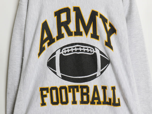 90s 00s US ARMY 両面 プリント スウェット メンズ L 程 オールド トレーナー 裏起毛 ミリタリー 軍物 リバース タイプ ヘビーウェイト 灰