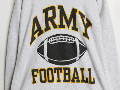 90s 00s US ARMY 両面 プリント スウェット メンズ L 程 オールド トレーナー 裏起毛 ミリタリー 軍物 リバース タイプ ヘビーウェイト 灰