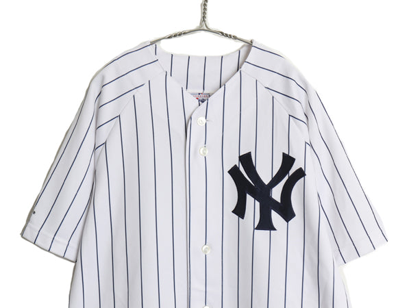 ヤンキース ベースボール シャツ メンズ XL 程/ MLB オフィシャル マジェスティック 大リーグ ユニフォーム 大きいサイズ 重ね着 ジャージ