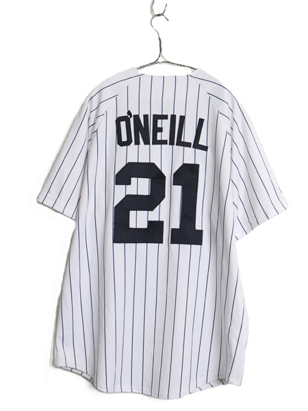 ヤンキース ベースボール シャツ メンズ XL 程/ MLB オフィシャル マジェスティック 大リーグ ユニフォーム 大きいサイズ 重ね着 ジャージ