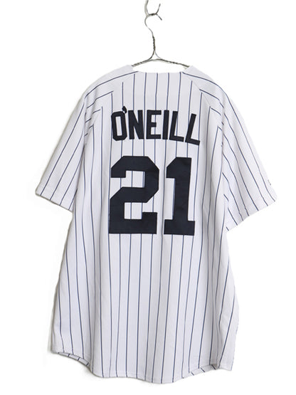 ヤンキース ベースボール シャツ メンズ XL 程/ MLB オフィシャル マジェスティック 大リーグ ユニフォーム 大きいサイズ 重ね着 ジャージ