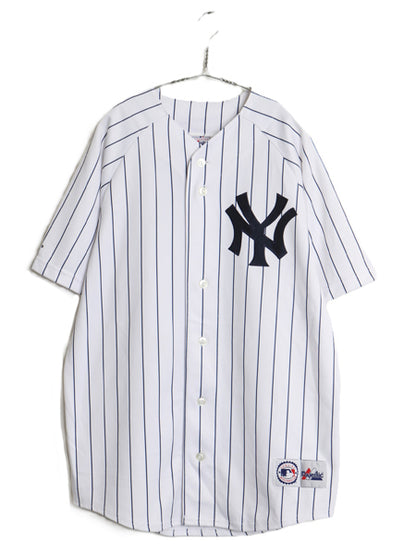 ヤンキース ベースボール シャツ メンズ XL 程/ MLB オフィシャル マジェスティック 大リーグ ユニフォーム 大きいサイズ 重ね着 ジャージ