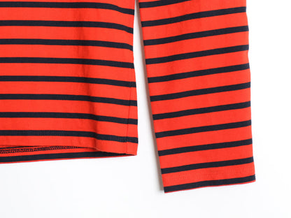 ローレン ラルフローレン ボーダー 長袖 Tシャツ レディース S / ポロ ロンT コットン ストレッチ カットソー ポケット付き ツートン ポケT