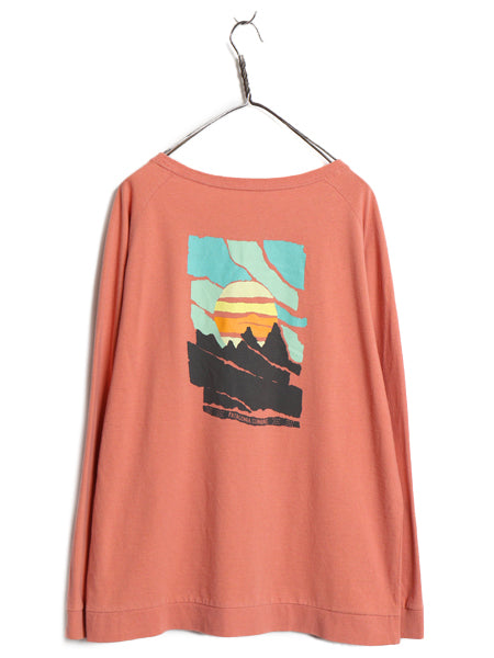 US企画 パタゴニア 両面 プリント 長袖 Tシャツ レディース XL 20年製 ロンT カットソー グラフィック アート バックプリント 大きいサイズ