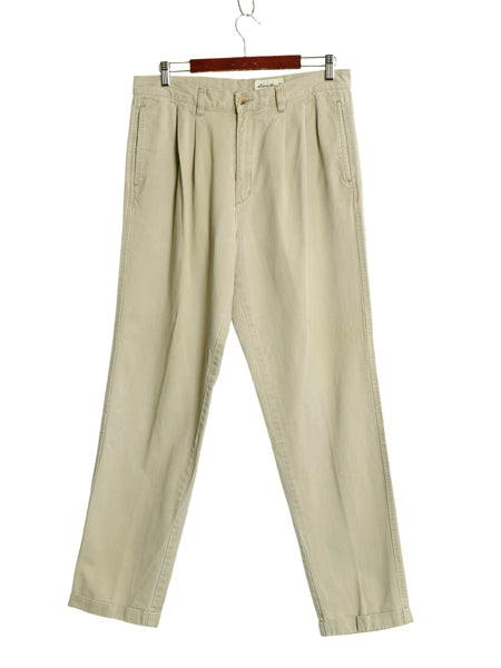 90s エディーバウアー コットン チノ パンツ メンズ 実寸 34 32 / 白タグ オールド CLASSIC FIT ツータック チノパン ストレート ボトムス