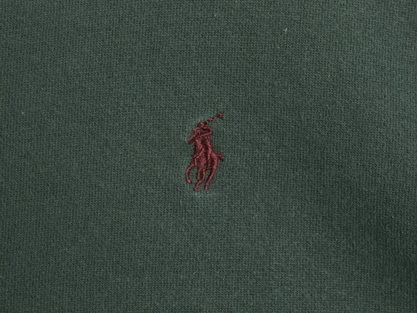 90s ポロ ラルフローレン スウェット メンズ XL / オールド クルーネック 裏起毛 トレーナー ワンポイント 大きいサイズ シンプル グリーン