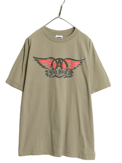 90s エアロスミス ツアー プリント Tシャツ メンズ XL / オールド 両面 イラスト グラフィック アート バンド ロック 大きいサイズ 当時物