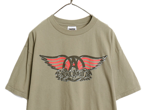 90s エアロスミス ツアー プリント Tシャツ メンズ XL / オールド 両面 イラスト グラフィック アート バンド ロック 大きいサイズ 当時物
