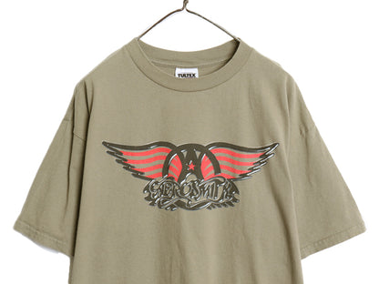90s エアロスミス ツアー プリント Tシャツ メンズ XL / オールド 両面 イラスト グラフィック アート バンド ロック 大きいサイズ 当時物