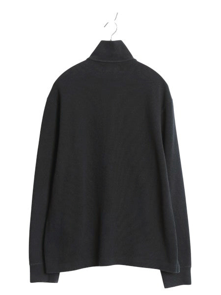00s ポロ ラルフローレン ハーフジップ コットン ニット スウェット メンズ M 古着 オールド ハイネック リブ編み セーター トレーナー 黒