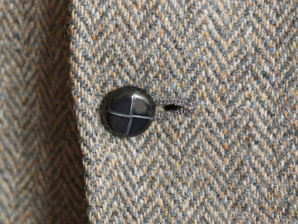 80s USA製 ハリスツイード テーラード ジャケット メンズ L 程/ ヴィンテージ ブレザー ウール ツイード ヘリンボーン ストライプ トラッド