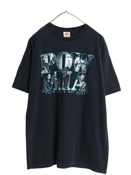 90s ミリタリー フォト イラスト プリント 半袖 Tシャツ メンズ XL / オールド 軍物 アート グラフィック 黒 ヘビーウェイト 大きいサイズ