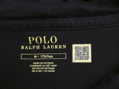 ポロ ラルフローレン フード付き 長袖 Tシャツ メンズ M コットン ロンT フード パーカー プルオーバー カットソー シンプル 薄手 ブラック