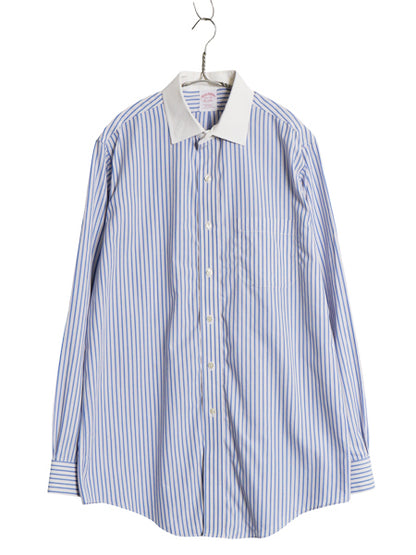 ブルックスブラザーズ ストライプ 長袖 クレリック シャツ メンズ M / TRADITIONAL FIT コットン ドレス ノーアイロン ワイシャツ ビジネス