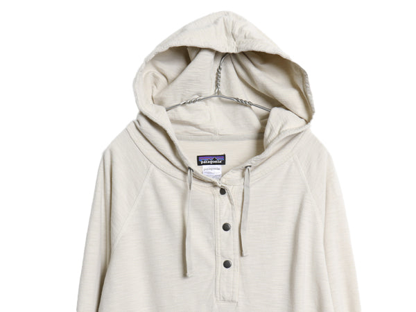 パタゴニア ネセシティ テリー フーデッド プルオーバー レディース L 15年製 長袖 Tシャツ フード パーカー スウェット ヘンリーネック 白