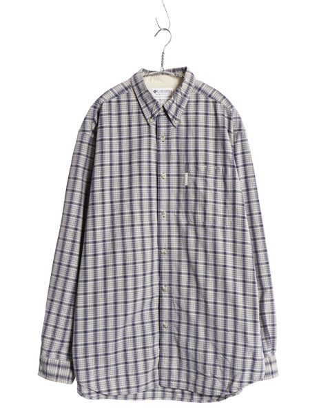 00s コロンビア チェック ボタンダウン シャツ メンズ XL オールド アウトドア コットン ワンポイント ロゴ ポケット付き 大きいサイズ BD