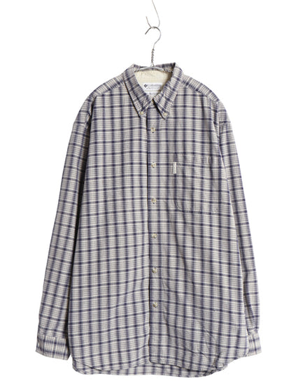 00s コロンビア チェック ボタンダウン シャツ メンズ XL オールド アウトドア コットン ワンポイント ロゴ ポケット付き 大きいサイズ BD