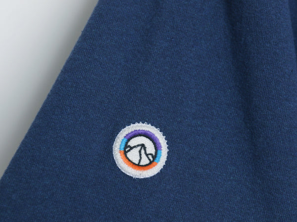 パタゴニア ロゴ プリント 半袖 Tシャツ メンズ M レディース L アウトドア カットソー フィッツロイ ワンポイント ワッペン 刺繍 ネイビー